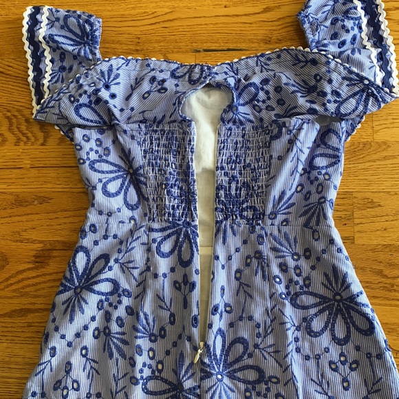 NWT Red Carter off the shoulder embroidered dress - Picture 10 of 11